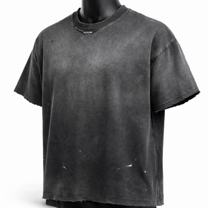 Camiseta de Hombre, Negra, Talla Grande, 100% Algodón Orgánico, Jersey, Manga Corta, Cuello Redondo, Estilo Deportivo, Ecológica, Tejido de Punto Estampado - Product Image 2