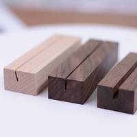 Support de menu en acrylique transparent en forme de T, support de table pour affichage de portrait, avec base en bois pour mariage