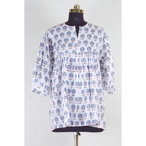 Vestido de algodón floral estampado a mano para mujer, ideal para fiestas. - Product Image 1