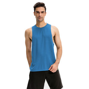 Haute qualité hommes Gym Stringer débardeur XS taille chemise d'entraînement tricoté soie tissu Fitness Singlet en gros - Product Image 4
