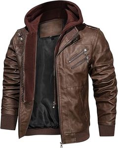 Men's High Quality Leather <b>Jacket</b> New Design with Sleek Finish Lightweight <b>Slim</b> <b>Fit</b> Biker Style Winter Season Removeable Hood - Product Image 2