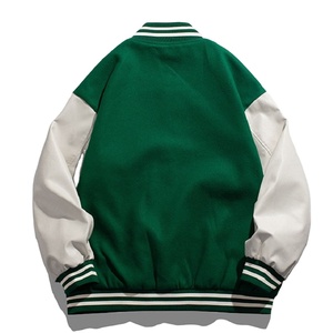 Quality Add Custom Logos Baseball Varsity <b>Jackets</b> With <b>Leather</b> Sleeves Wholesale <b>Long</b> Sleeve <b>Leather</b> Windproof Varsity <b>Jacket</b> - Product Image 2