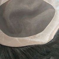 Prothèse capillaire pour homme en mono PU fin, texture légère, cheveux humains véritables, brun, 6x8, 7x9, 8x10, 9x11 pouces