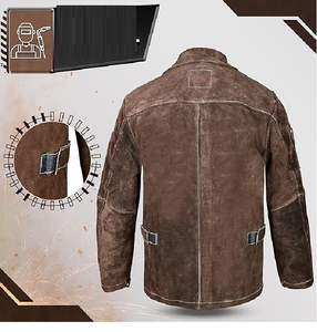 Personalizar cuero de vaca Split chaqueta de soldadura hombres soldador chaqueta tIndustrial seguridad - Product Image 3