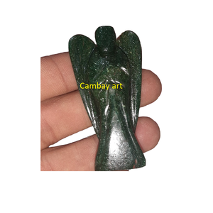 Figurine d'ange aventurine verte de qualité supérieure en cristal sculpté à la main pour la décoration de jardin de bureau à domicile directement de l'Inde - Product Image 1