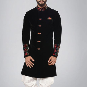 Tela de terciopelo bordada en tela de SHERWANI, para zapatos a juego, ropa de fiesta, vestido de boda, nuevo, 2022 - Product Image 1