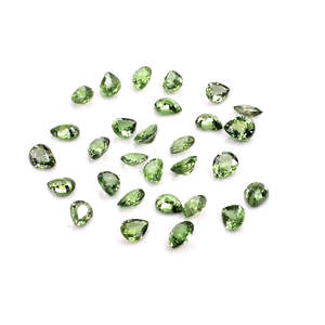 Zafiro Verde Natural Sin Tratar, Piedra Suelta Calibrada, Corte Pera 3x4mm y 4x5mm, Corte Trillón y Asscher - Product Image 2