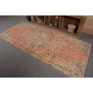 Vintage 39X83 pieds Orange Beige tapis turc classique grande surface 4m Rectangle couloir motif laine jonc de mer Latex tapis de chambre - Product Image 3