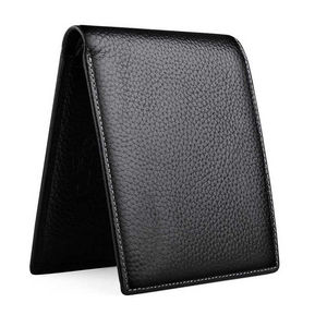 Portefeuille en cuir véritable durable pour hommes avec une apparence classique design mince plusieurs compartiments utilisation élégante et pratique. - Product Image 1