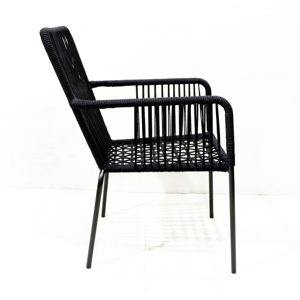 Comehome Metal Woven Outdoor Dining <b>Chair</b> Waterproof Modern <b>Stacking</b> Design - Product Image 5