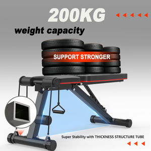 Banc de musculation réglable pour abdominaux, haltères et press d'épaules, <span class=keywords><strong>avec</strong></span> extension et flexion des jambes pour entraînement à domicile - Product Image 2
