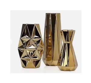 Vase à fleurs moderne en acier inoxydable doré pour la décoration de salon, de fête de mariage et de la maison, nouveau design luxueux pour l'extérieur et le jardin - Product Image 1