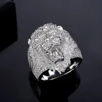 Bague pour homme en argent sterling fait main, tête de lion, moissanite 3,25 carats, best-seller de la joaillerie fine