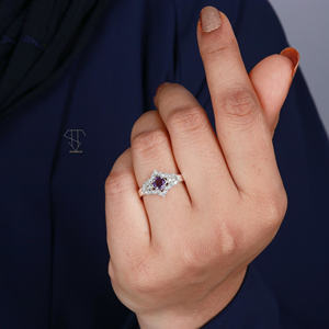 แหวนพลอยอเมทิสต์ธรรมชาติสไตล์วินเทจทำมือ925แข็งดีไซเนอร์เงินกึ่งสังเคราะห์แหวนเครื่องประดับชั้นดี - Product Image 6