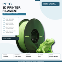 Filament PETG haute vitesse à finition de surface excellente pour applications d'ingénierie, couleurs personnalisées et marque privée