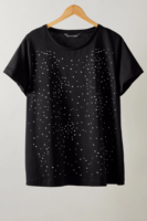 T-shirt décontracté en coton noir tie-dye grande taille pour femme, nouvelle collection, tendance, de marque, séchage rapide, OEM/ODM, surplus du Bangladesh