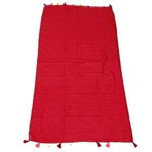 ผ้าพันคอสำหรับผู้หญิงผ้าพันคอผ้าฝ้ายโมดอลหลากสีสีแดงล้วนดีไซน์ใหม่ล่าสุดมีแบรนด์ - Product Image 2