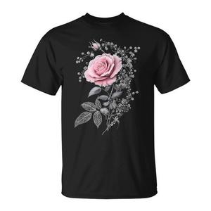 Camiseta promocional Botanist Garden Pink Rose Flower con hermoso diseño floral - Product Image 1