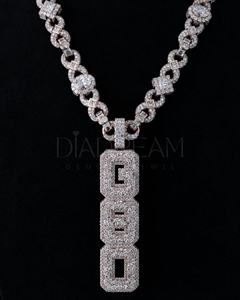 Nueva llegada Vertical Hip Hop colgante VVS Leb crecido Multi corte piedras 925 plata esterlina moda CSO letra colgante joyería - Product Image 1