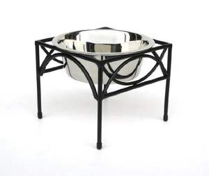 Comedero para mascotas de metal seguro y fuerte con base interior y artística de acero inoxidable para gatos y perros de todos los tamaños - Product Image 1