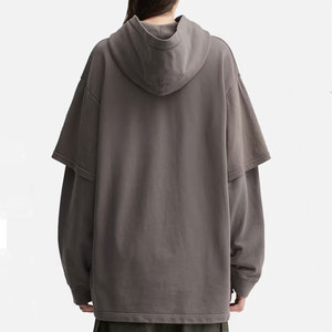 Sudadera con Capucha de Punto para Mujer, Estilo Holgado con Hombros Caídos, Mangas Dobles, Manga Larga, 100% Algodón, Gran Venta - Product Image 2