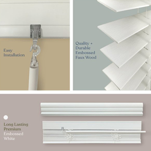 <span class=keywords><strong>Tenda</strong></span> Oscurante Integrata per Finestra da Ufficio, Veneziane in Finto Legno Senza Corda da 50mm, Impermeabili per Finestre a Oratorio - Product Image 3