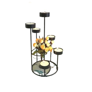 Handmade Home Decoration Rust Plating Aluminum Unique <b>Candle</b> <b>Pillar</b> Holder Modern Style <b>Candle</b> Stand for Wedding Decor Handmade - Product Image 4