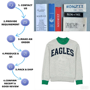 Sweat-shirt à col montant Eagles brodé personnalisé Sweat-shirt Eagles de Philadelphie Sweat-shirt à col montant pour femme - Product Image 2