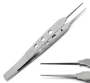 Pinzas de Sutura Oftálmicas Rectas McPherson, Pinzas de Sutura de Acero Inoxidable, Instrumentos de Microcirugía, Juego de Instrumentos Manuales con Certificación CE - Product Image 1