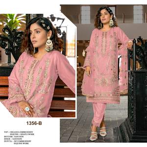 ชุดซอลวาร์จากปากีสถานสำหรับผู้หญิงเย็บแบบกึ่งสำเร็จรูปเย็บ - Product Image 3