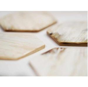 Posavasos de cuerno de búfalo para bebidas, juego cuadrado de 4 piezas con soporte de latón para mesa de casa, posavasos de nogal de Crescent Crafts - Product Image 3