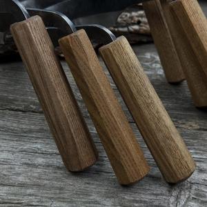 Couteaux demi-arrondis Tailles personnalisées ou ensemble Lame tranchante forgée à la main en acier au carbone trempé, manche en frêne - Product Image 2