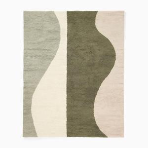 Alfombra de lana marroquí con patrón abstracto moderno, pila suave anudada a mano para interiores de casas y oraciones, hecha en India, precio de fábrica por ITHL - Product Image 1