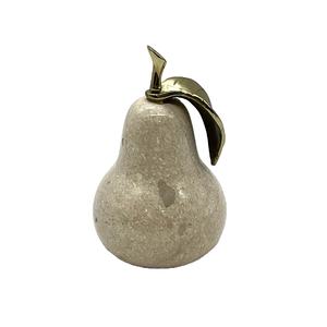 ลูกแพร์ทองเหลืองรูปใบไม้หินอ่อนลูกแพร์หินอ่อนทำด้วยมือลูกแพร์หินอ่อนโอนิกซ์ที่มีเอกลักษณ์ - Product Image 1