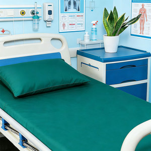 ชุดผ้าปูที่นอนกันไรฝุ่น ทนทาน ย้อมสีแบบวัตดี สำหรับเตียงควีนไซส์และคิงไซส์ เหมาะสำหรับโรงพยาบาล - Product Image 2