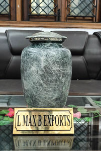 Urnas de cremación para adultos de aluminio flor gris con bolsa de terciopelo precio al por mayor - Product Image 5