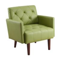 Fauteuil d'appoint capitonné surdimensionné en tissu PU avec dossier large et coussin épais, idéal pour la lecture dans le salon, la chambre ou le bureau