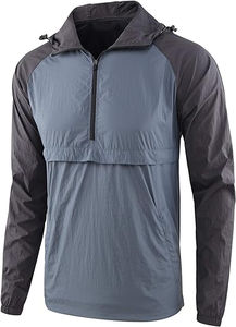 Veste de sport en tissu toile personnalisée pour hommes, doudoune fine avec coupe-vent et coupe-vent à capuche et col imperméable coupe-vent de pluie - Product Image 4