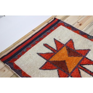 Tapis vintage, tapis de couloir 3,1x11,2 pieds, tapis en laine Herki gris orange - Product Image 5