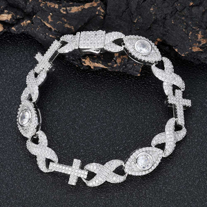 Cadena Cubana de Diamantes con Corte Brillante VVS Moissanite, Chapada en Oro de Alta Calidad, Estilo Ojo de Diamante, Joyería Fina para Hombre - Product Image 6