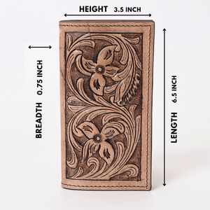 Full Grain Hand Tooled Floral Leather <b>Wallet</b> <b>RFID</b> Long <b>Wallet</b> - Product Image 6