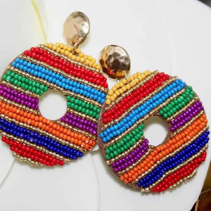 Pendiente de gota de diseño en forma de corazón bordado con cuentas de joyería de moda con estilo hecho a mano y Material de alta calidad - Product Image 6