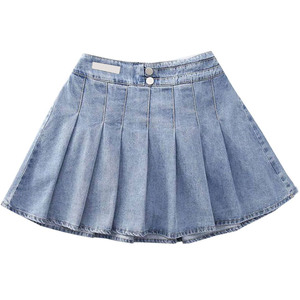 Jupes en jean en coton pour femmes, vente en gros, faible MOQ, vêtements de mode, matière durable - Product Image 1