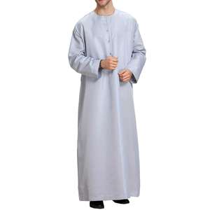 OEM Vêtements islamiques arabes de Dubaï Thobes ethniques à manches longues Thobes Thawb Jubba pour hommes Thobe musulman de couleur unie - Product Image 1