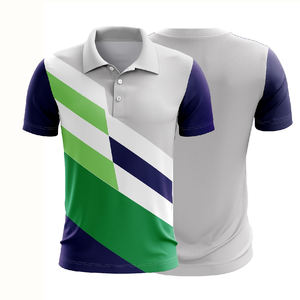 Polo personnalisé sublimé 100% polyester à manches courtes polo de cricket imprimé pour homme - Product Image 1