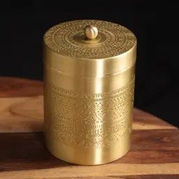 Boîte à épices en laiton gravée à la main, élégante et alimentaire, pour la cuisine, boîte à sucre, boîte à café, boîte pour la maison, le camping, etc. - Product Image 6