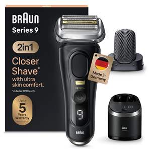 Afeitadora Eléctrica Masculina Advant con 5 Elementos de Afeitado, Accesorio Cómodo, Estación de Limpieza, 60 Minutos de Autonomía, IPX7 para Cuerpo - Product Image 1