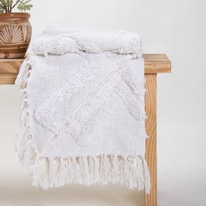 Jeté décoratif de style boho en coton touffeté de haute qualité de luxe motifs imprimés tissés écologiques pour canapé maison salon - Product Image 6