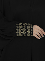 Abaya noire en polyester de haute qualité pour femmes musulmanes, grande taille, couleur unie, manches longues, coupe ample, robe de Dubaï Sanash