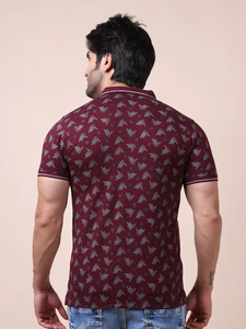 Camiseta elegante a la moda para hombre 100%, Camiseta estampada de corte regular mercerizada para cuello Polo, Media manga, ropa informal cómoda y elegante - Product Image 6